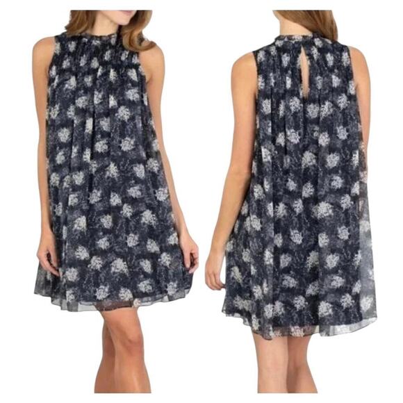 Joie Baltic Print Mini Dress Baltic Print XXL Floral Swing Trapeze Romantic - Picture 2 of 16